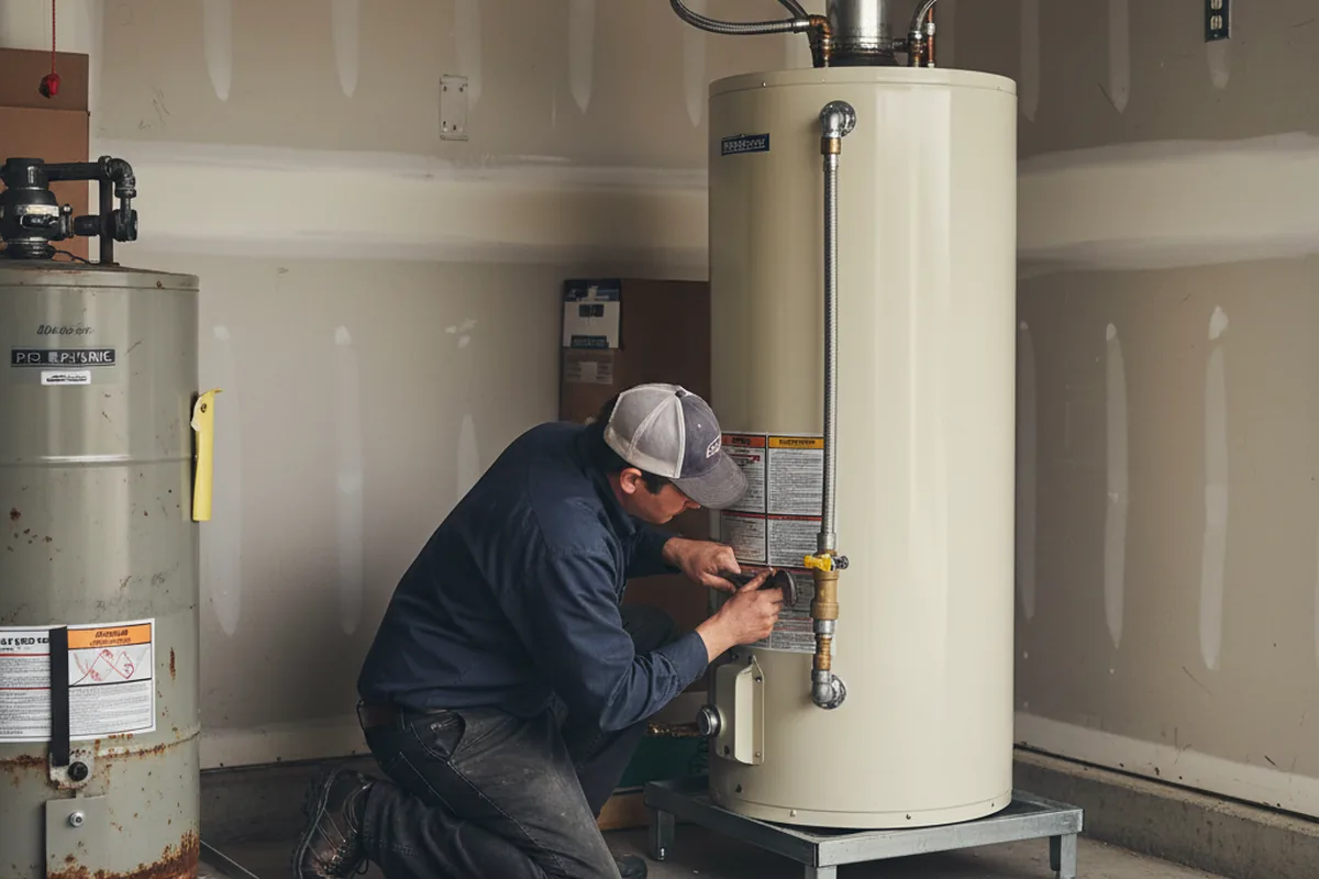 Water heater and shutoff valve replacement in Elma